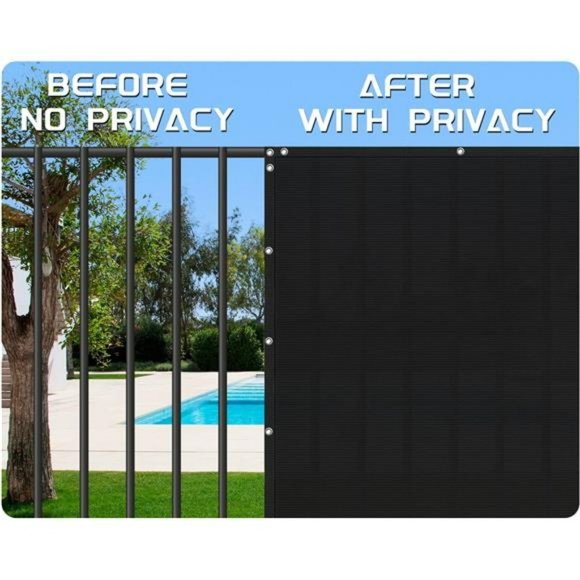 5' x 50' Black Fence Privacy Screen Windscreen Cover Mesh Fencing Shade Cloth - Picture 2 of 5